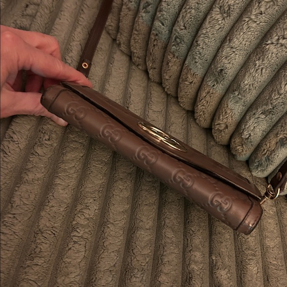 Gucci Vintage Bifold Long Wallet Crossbody Guccissima Embossed GG Leather 4-Way - Picture 11 of 17